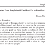 Zia’s exchange of letters with President Carter on food assistance