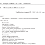 Joint Statement: Meeting with President Ziaur of Bangladesh