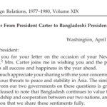 President Carter’s letter to Zia on his firm diplomacy